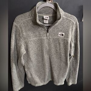 The Northface Men's Quarter Zip Fleece Jacket Size Small Gray